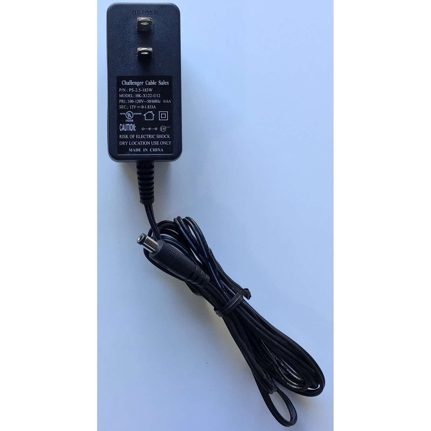 ADAPTADOR CHALLENGER VCA / NUMERO DE PARTE PS-2.5-183W / MODELO HK-X122-U12 / ENTRADA VCA 100-120V~50-60Hz / SALIDA VCD 12V-1.833A	 - Imagen 4
